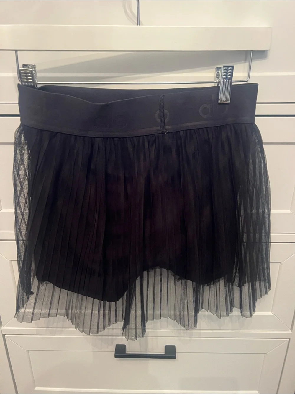 ALO Yoga Black Layered Tulle Skater Skirt